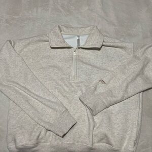 Womens Cream Half-Zip Sweater